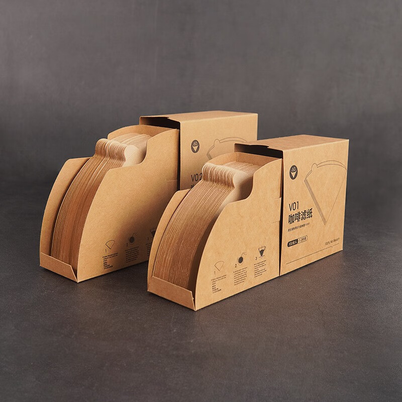 Jiaren Tiancheng 100 pieces of coffee filter paper fan-shaped filter paper V60 coffee filter paper hand-pour filter paper coffee paper coffee machine Lu paper 100 pieces V02 wood color