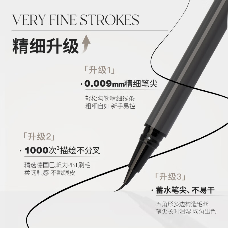 Unny club focus fine eyeliner pen S01 black ultra-fine long-lasting waterproof and sweat-proof natural color new year gift