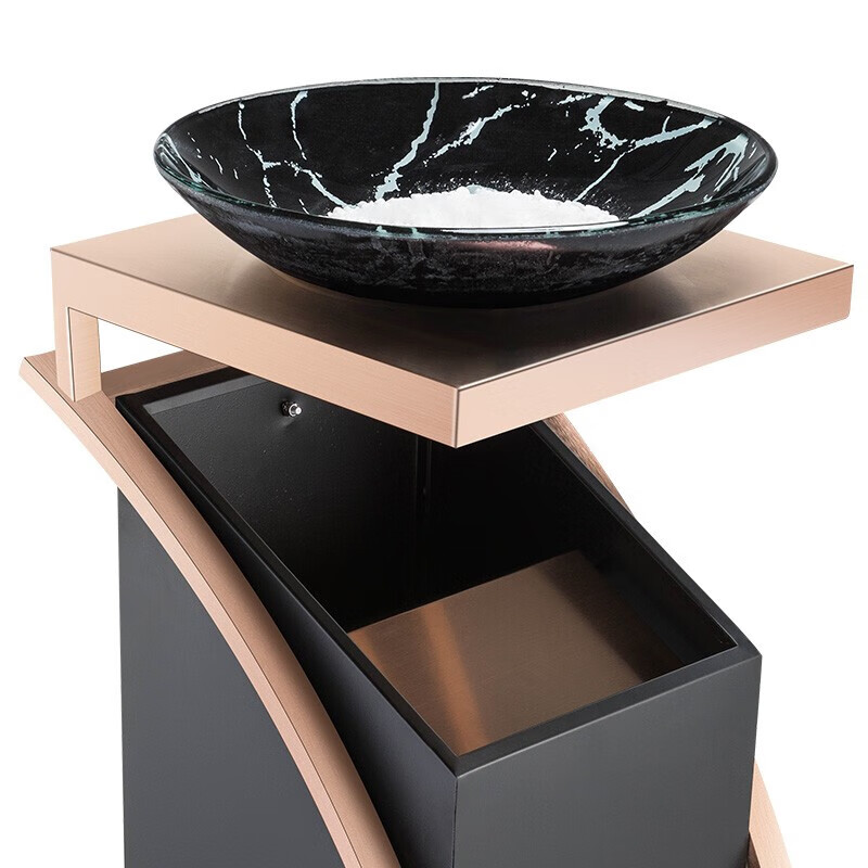 Supercloud (Shukou) hotel trash can ashtray stainless steel lobby vertical outdoor hotel fashion with inner bucket corridor with ashtray ash bucket square bucket A-178B rose gold