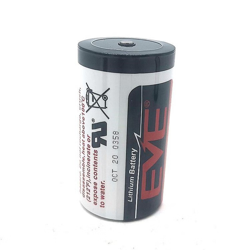 EVE lithium battery ER34615 3.6v gas meter PLC natural gas standard IoT shared battery with cable and plug