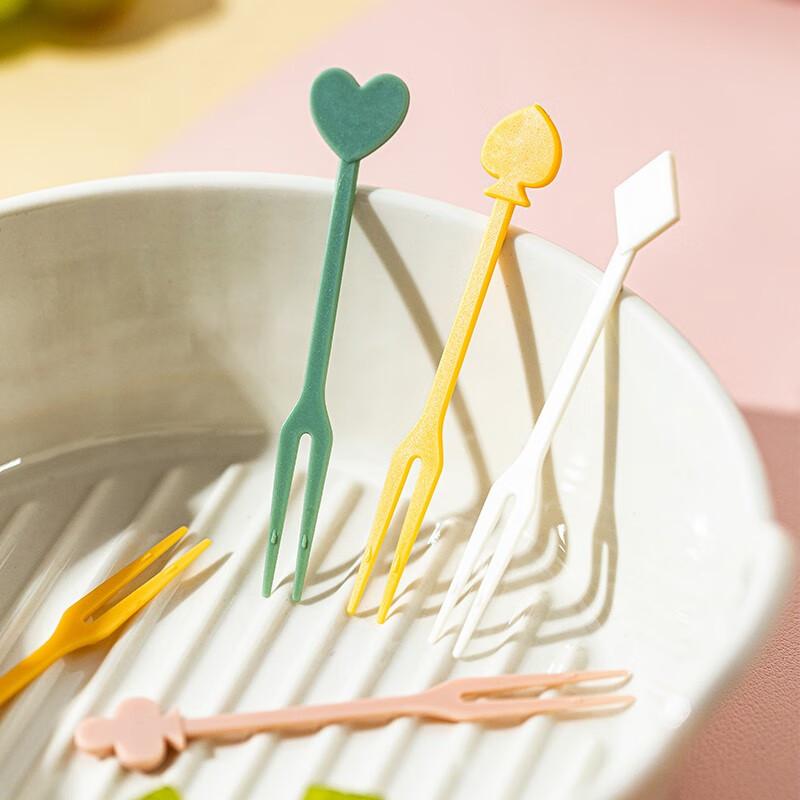 Modern Housewife Disposable Fruit Fork Home Dessert Fork Creative Plastic Fork Cake Fork Fruit Picks Lego Model 36 pieces See Figure 2 for specifications.
