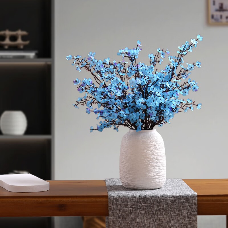 Puji Creative Ceramic Vase Nordic Simple Living Room Coffee Table TV Cabinet Flower Arrangement Dining Table Surface Hydroponic Dried Flower Decoration Ornaments White Single Ceramic