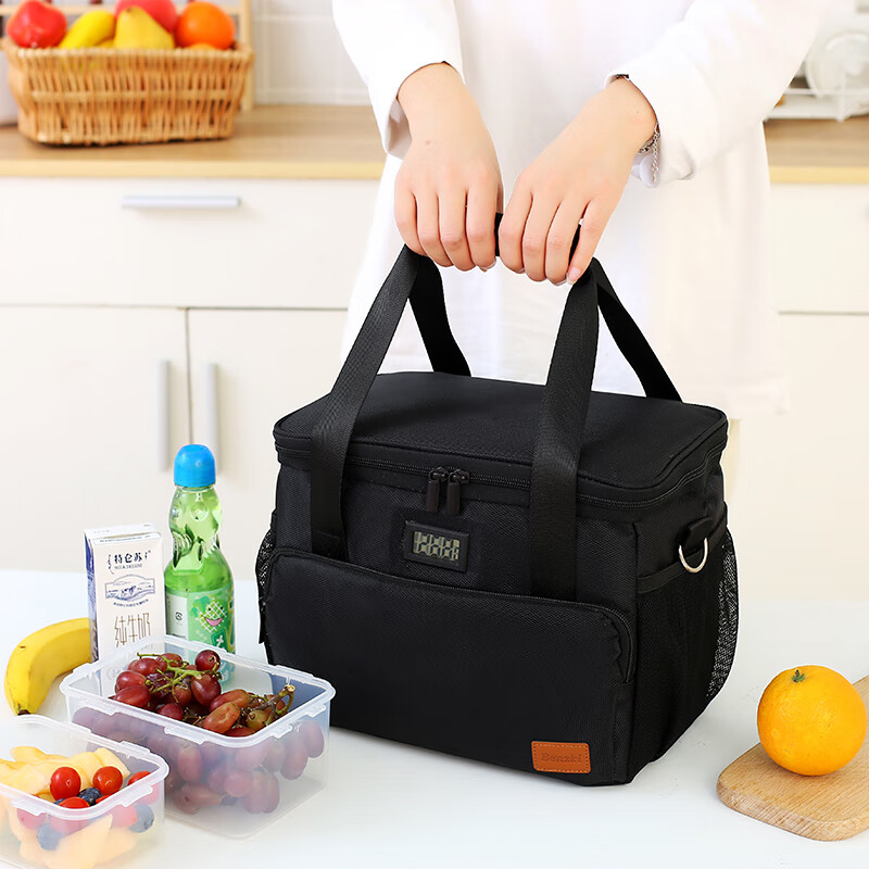 Benski USB heated insulated bag lunch box insulated bag aluminum foil thickened insulated box stylish gray USB heating + temperature display