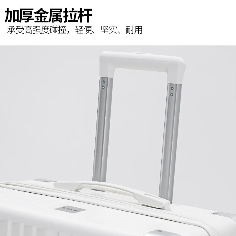 DULA high-looking suitcase with cup holder for male and female students, trolley case with universal wheels, business travel case, boarding case, leather case, Haoyue White - explosion-proof zipper, folding cup holder, 24 inches, checked box - wet and dry lining separated