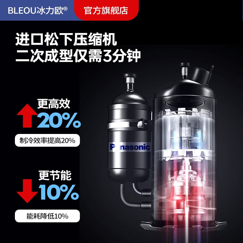 Bingliou Ice Cream Machine Commercial Milk Tea Snack Shop Ice Cream Machine Ice Cream Machine Vertical - Dual Panasonic Compressor 45L/H (7 Days Freshness)