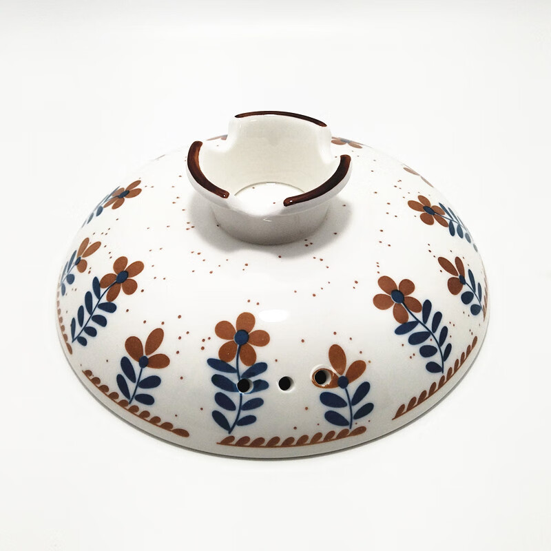 Fat Donglai's same German quality adapted ceramic painted casserole lid single lid crock pot soup pot 24.7cm petals painted