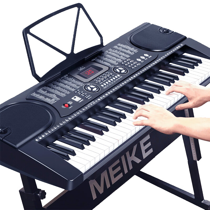 Meirkergr MK-8618 61-key multi-function intelligent teaching electronic keyboard for children who are beginners in musical instrument, connected to mobile phone pad with piano stand