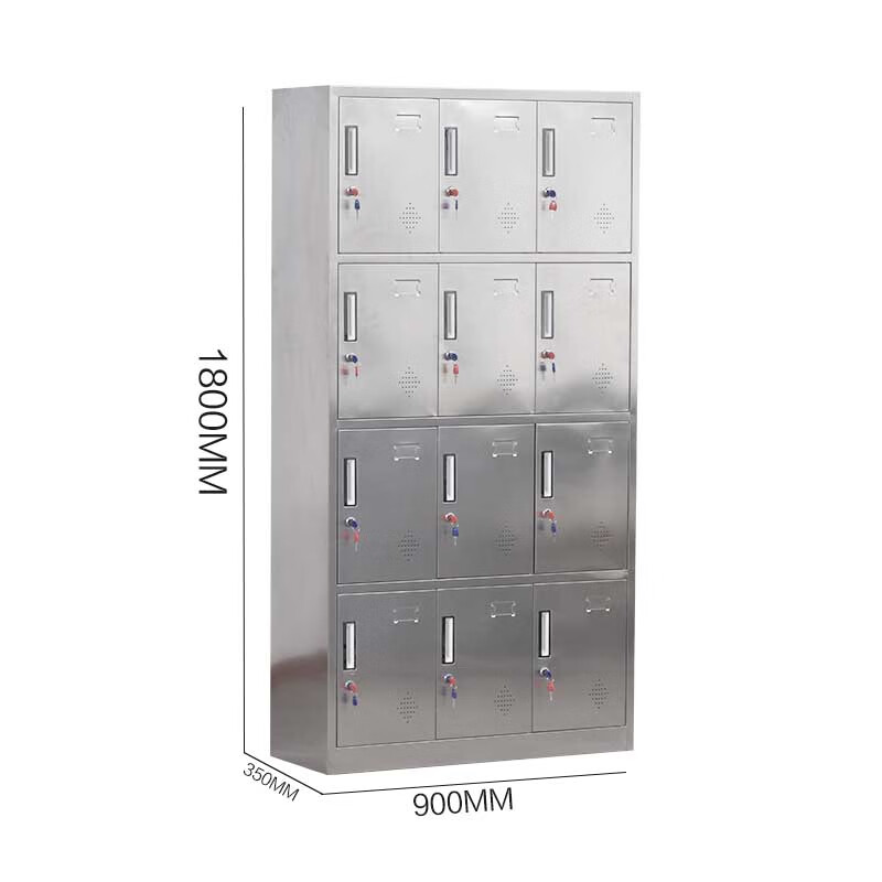 Haike Yijia stainless steel changing wardrobe locker staff cabinet multi-door cabinet bag storage cabinet shoe cabinet storage cabinet medicine cabinet 201 twelve door changing wardrobe