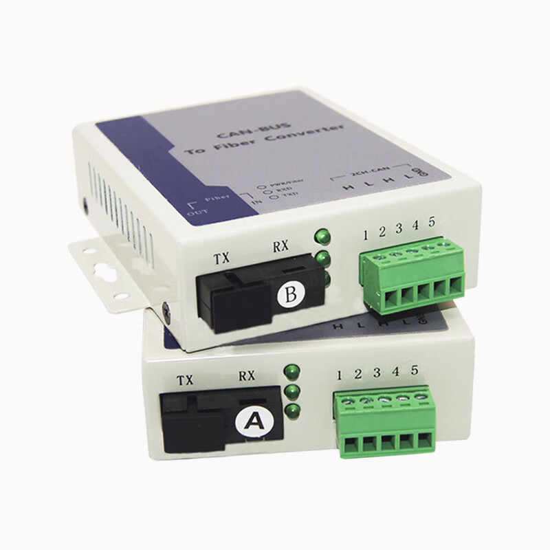 CAN bus to fiber optic converter extender transceiver 1-way 2-way CAN-BUS optical transceiver repeater 1-way can optical transceiver 1 pair