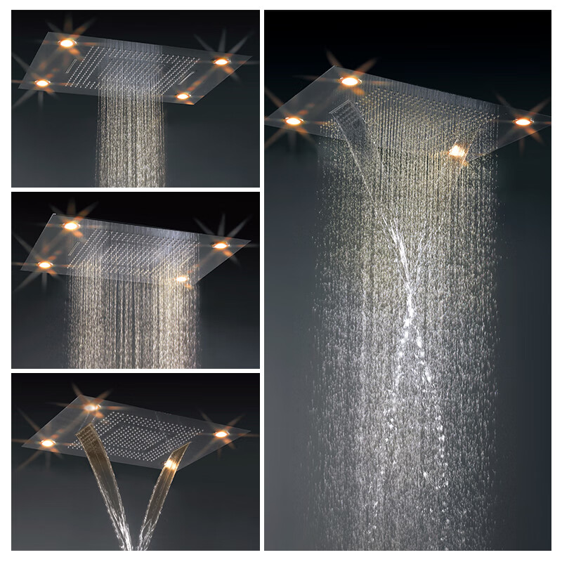 Guduo GDOU bathroom wall-mounted concealed shower rain waterfall multi-functional top spray constant temperature shower set 86497