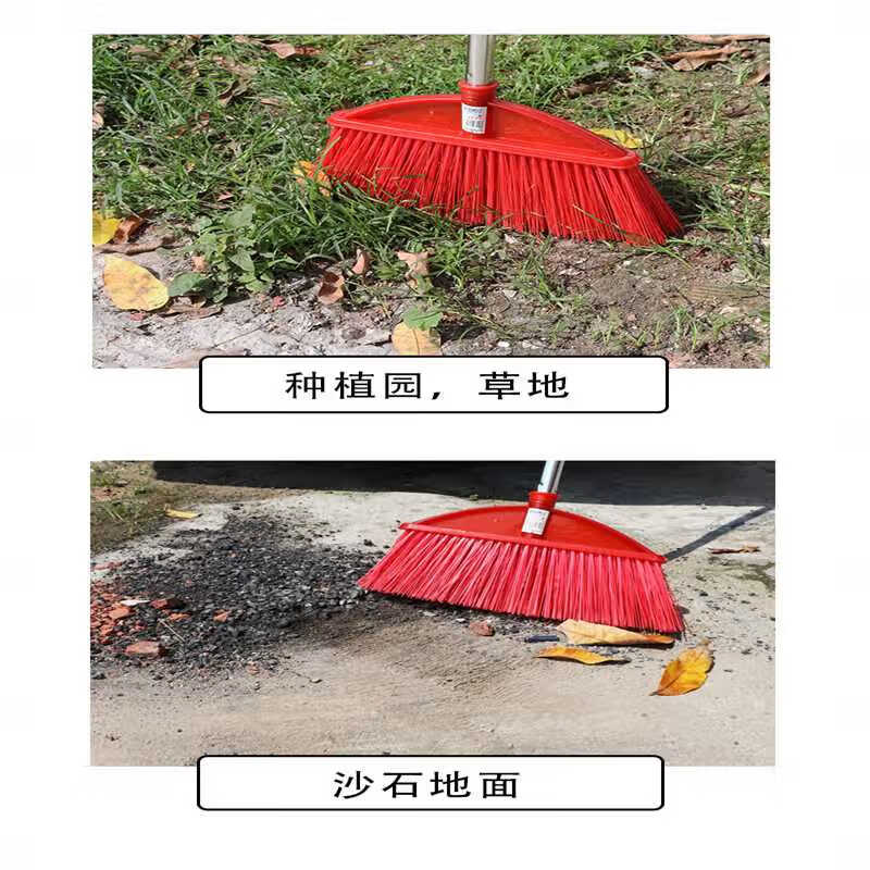Special hard-bristled broom plus coarse-bristle broom construction site gravel dock fallen leaves thickened giant hard steel pole outdoor 5 28391.1m wooden poles