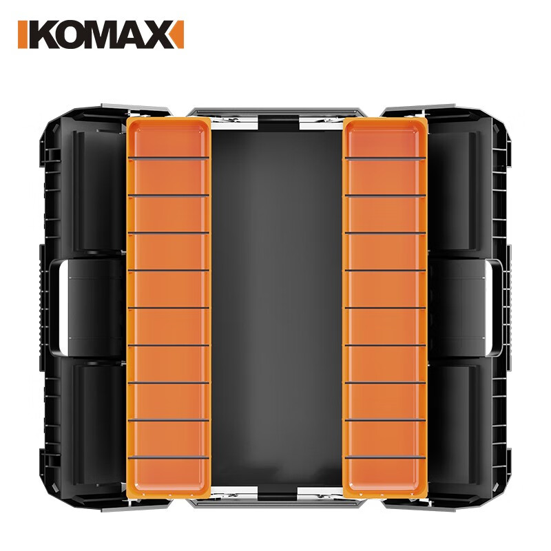 Komax multi-layer folding tool box double-open storage box large portable electrician storage box household hardware car empty box (enhanced version) double-open tool box