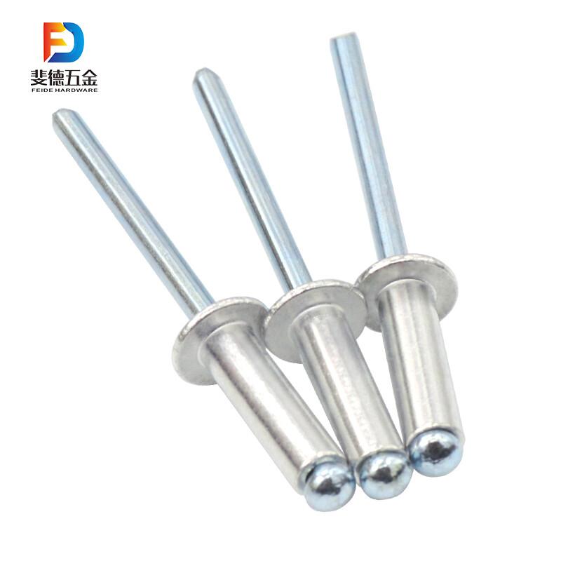 Feide open core blind rivet aluminum rivet stainless steel rivet 2.4-6.4 full series national standard GB12618 aluminum alloy cap iron nail core K 4*10 (100 pieces)