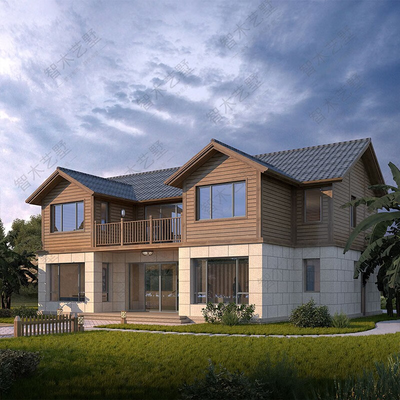 Zhimu Yishu N5 new Chinese style classic standard style villa is fully decorated and delivered to rural self-built houses and country villas. Standard style