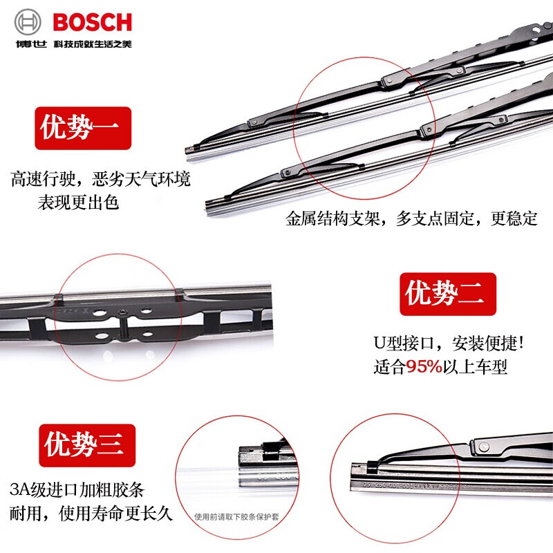 Bosch (BOSCH) original wiper/wiper blade strip/car wiper adapted for Mitsubishi Pajero V93