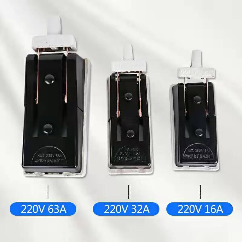 HK2 single-phase two-phase 32A2P knife switch 220V63A black old-fashioned isolation knife switch single-throw load type 3P 63A 2P