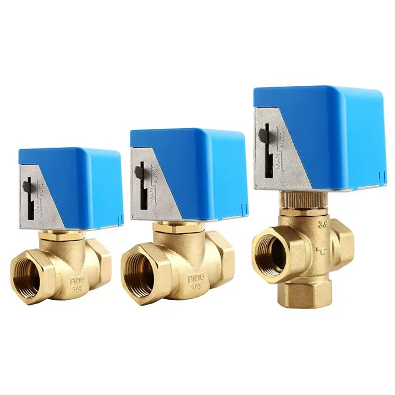 ZIXI fan coil electric valve air conditioning valve electric central air conditioning two-way valve automatic control valve solenoid valve 6 points normally closed with valve body actuator