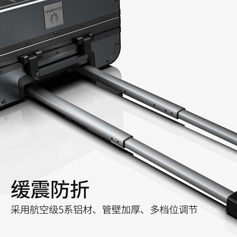 Roaming all-aluminum magnesium alloy luggage metal men's aluminum frame trolley case boarding case large travel luggage small case gun color thickened aviation grade aluminum magnesium alloy 20 inches 2025 renewed version can be boarded