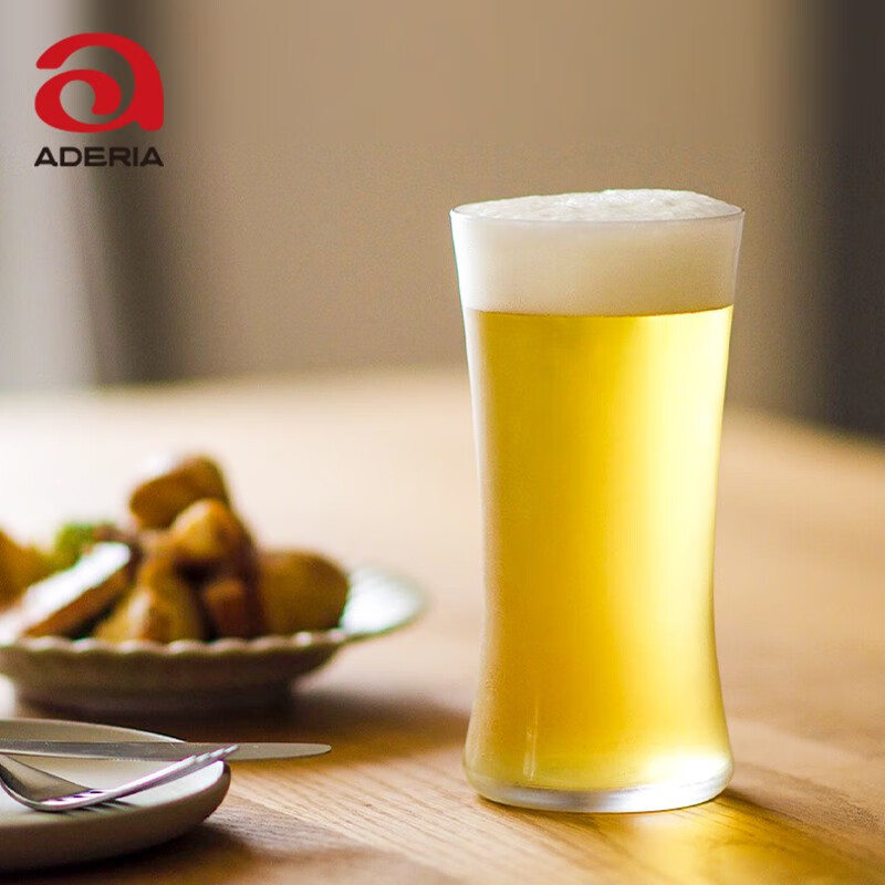ADERIA Japan imported Ishizuka glass beer mug with high appearance, high-end feel, light luxury draft beer mug, craft beer mug, beer mug - refreshing 345ml 1 piece