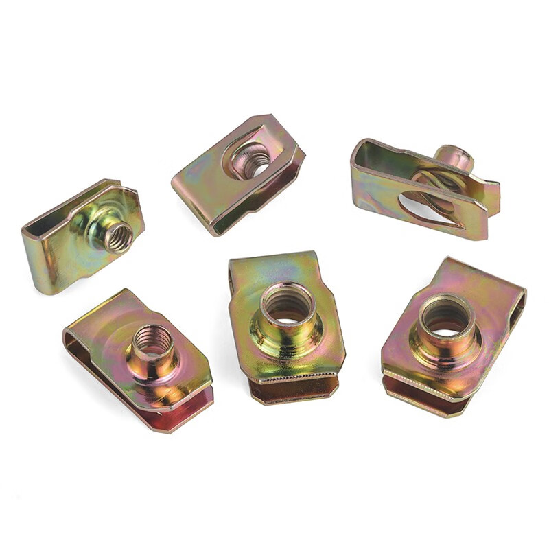 Jinggong (JINGGONG) B-type leaf spring nut color-plated zinc plywood clip-type spring insert screw retainer snap clip M4M5M6M8M10 M4 (color zinc/20 pieces)