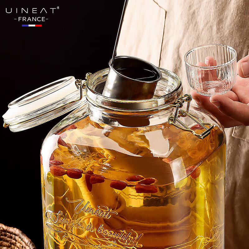 Youyi (UINEAT) glass wine bottle, sealed jar, home brewing jar, 10 catties wine container, bottle
