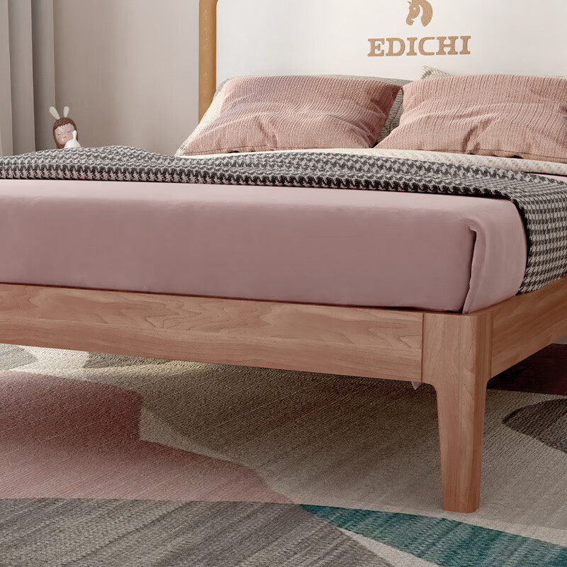 De RUCCI children's bed solid wood bed mahogany single bed soft package simple girl's bed 1.2*2 meters