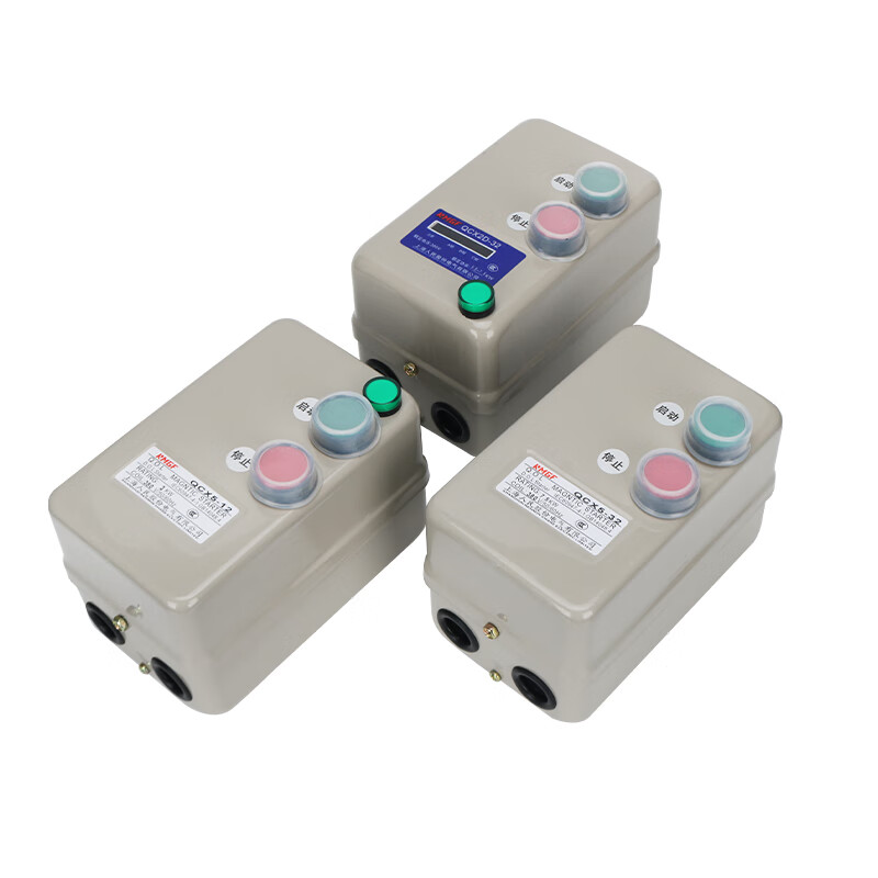 Magnetic starter switch 380v three-phase motor overload phase loss protector crusher fan water pump starting box mechanical with button-send waterproof cover overload protection 75KW 75KW 380V