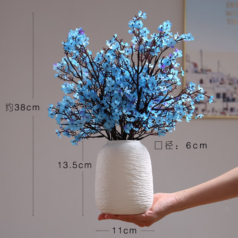 Puji Creative Ceramic Vase Nordic Simple Living Room Coffee Table TV Cabinet Flower Arrangement Dining Table Surface Hydroponic Dried Flower Decoration Ornaments White Single Ceramic