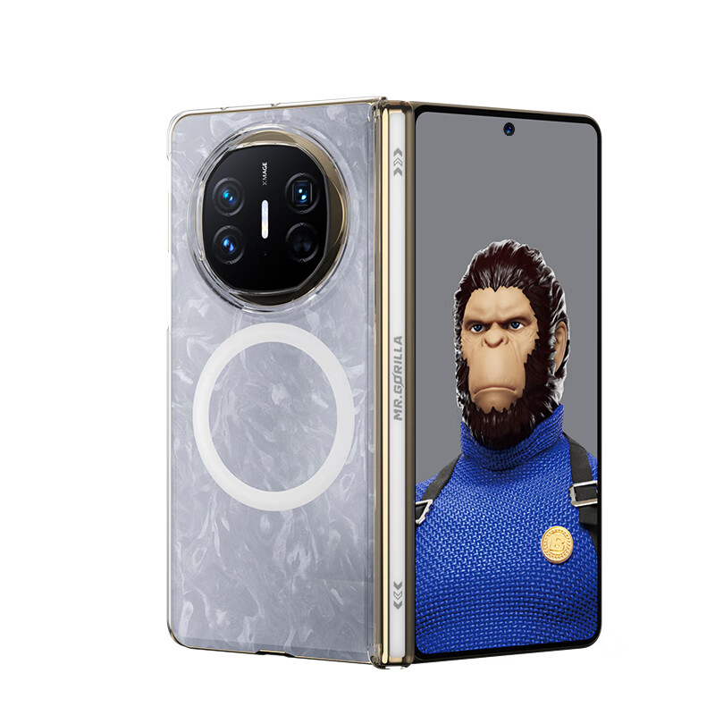 90% new Mr. Blue Ape is suitable for Huawei matex6 mobile phone case, transparent and simple center column protective case, folding screen magnetic anti-fall protective case