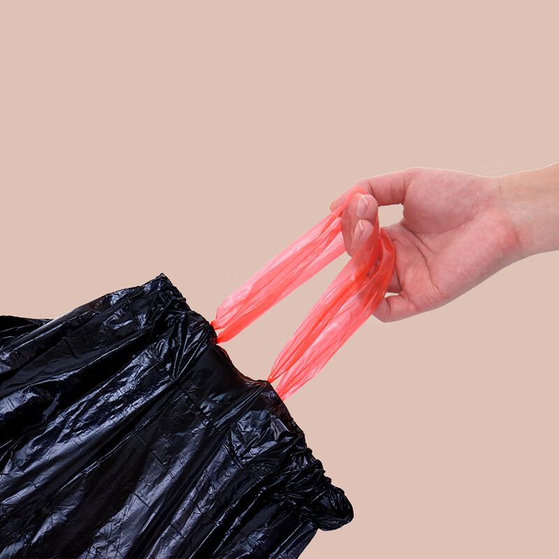 Lide drawstring garbage bags black 45*50cm 120 pieces single side 1.2 silk tear-free thickened kitchen use