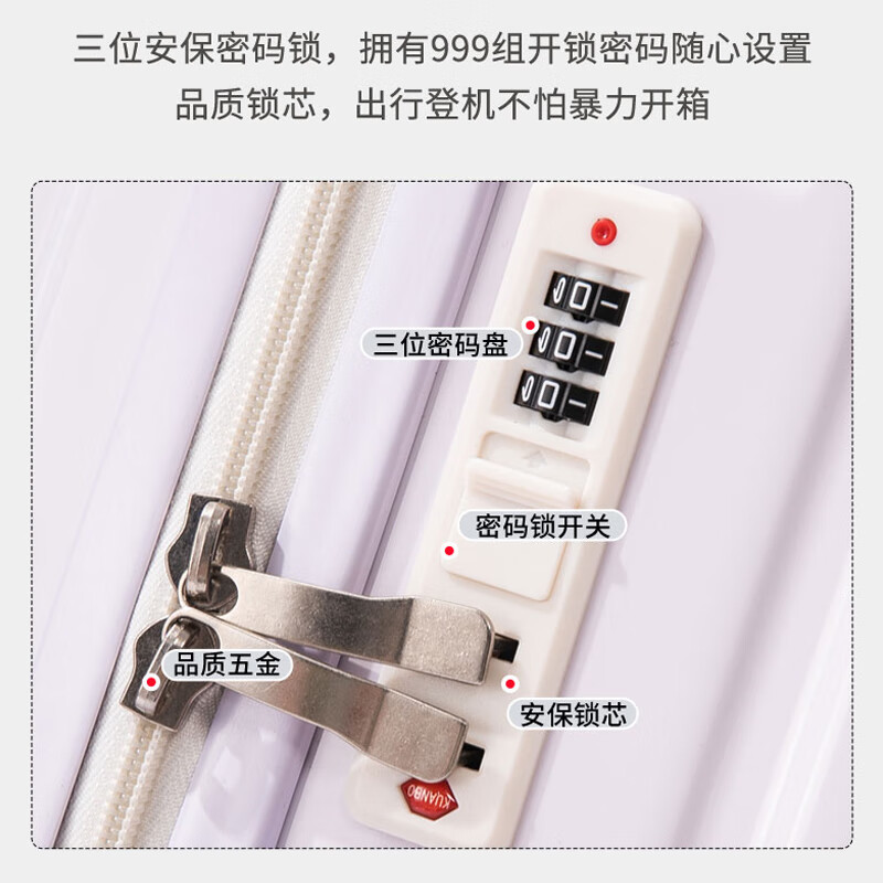 MCHNA KTCC Gradient Color Suitcase Women's Multifunctional Suitcase Universal Wheel Trolley Case Men's Durable Boarding Case Student Password Box Gradient Purple Charging Port + Cup Holder + Front Hook 20 Inch - Can Board