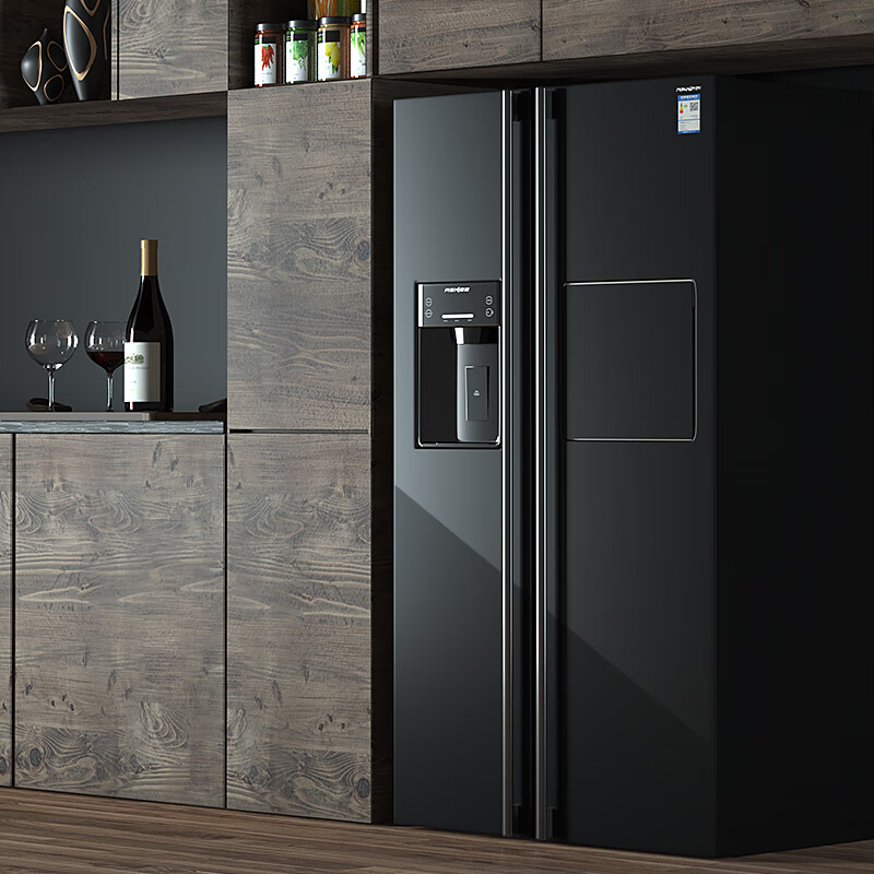 Siemens ice refrigerator double door ice machine black tempered glass air-cooled frost-free double door automatic production without water source to receive bottled water - glass door ice refrigerator