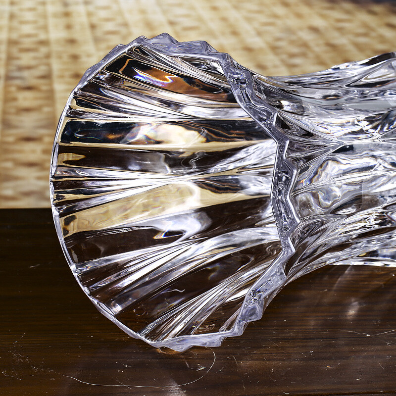 Gauss (Glass) crystal glass vase Nordic style creative large dried flowers rich bamboo dining table Teacher's Day gift living room flower arrangement ornaments Monet transparent 310mm