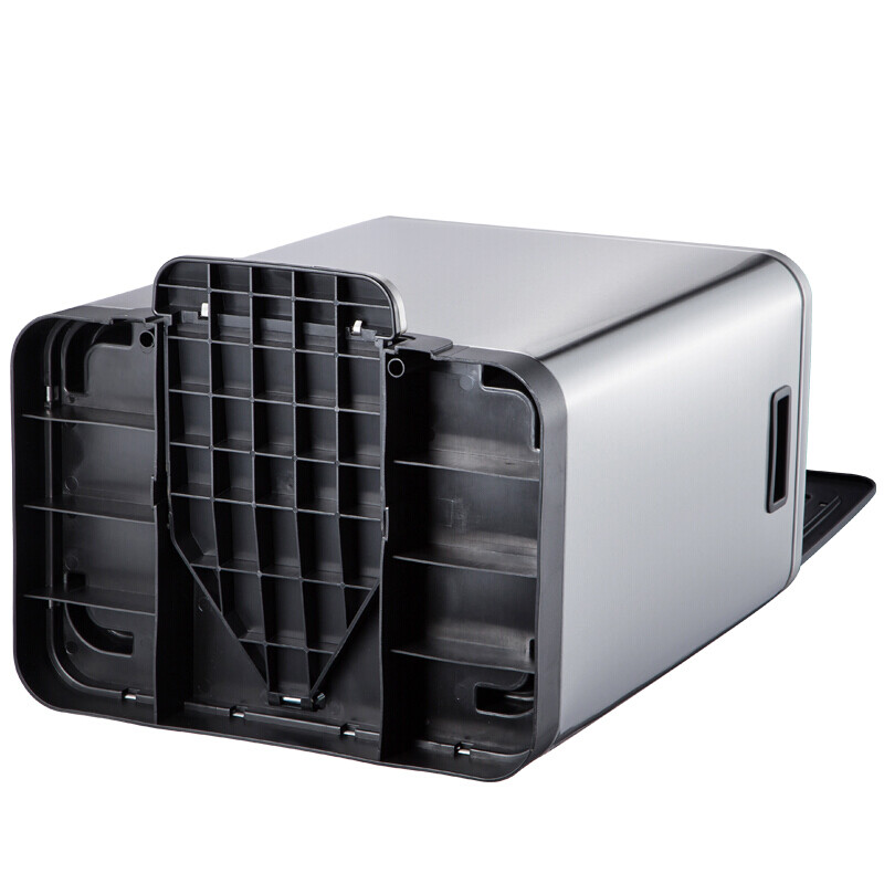 Aiqijia trash can with lid, household pedal, bedroom, bathroom, kitchen, living room, high-end luxury internet celebrity 2025 new model, large capacity, 50L silver (hall/office)