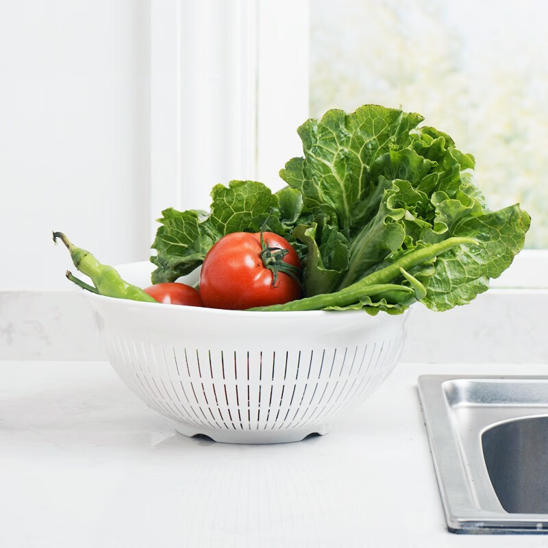 ASVEL sink drain basket vegetable basin kitchen household fruit and vegetable rice washing basket double layer imported from Japan