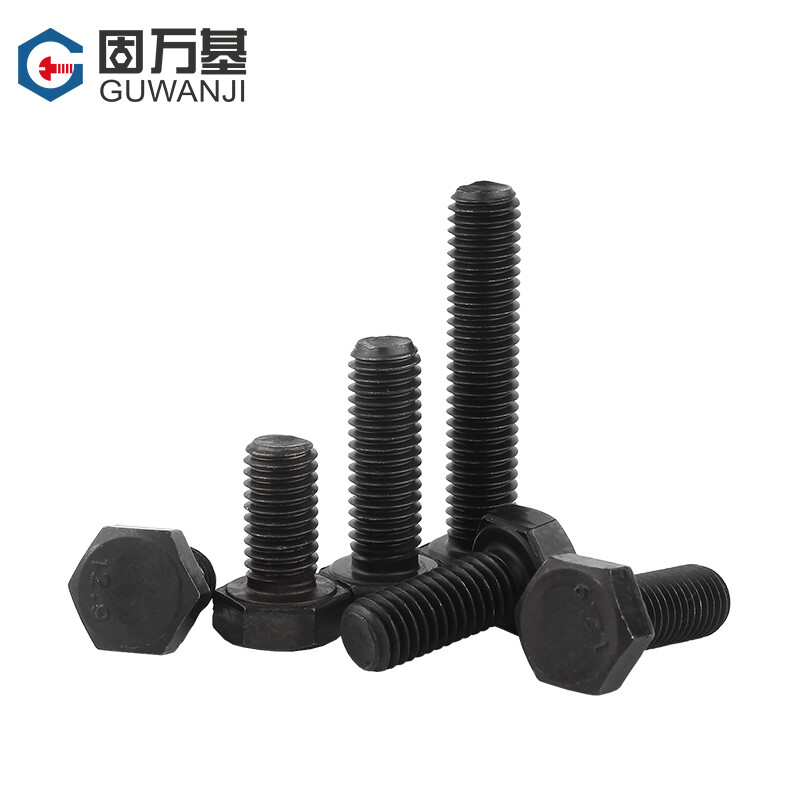 Guwanji 12.9 grade external hexagonal screws high strength external hexagonal bolts extended screw black screws national standard fasteners M16*200 1 half thread