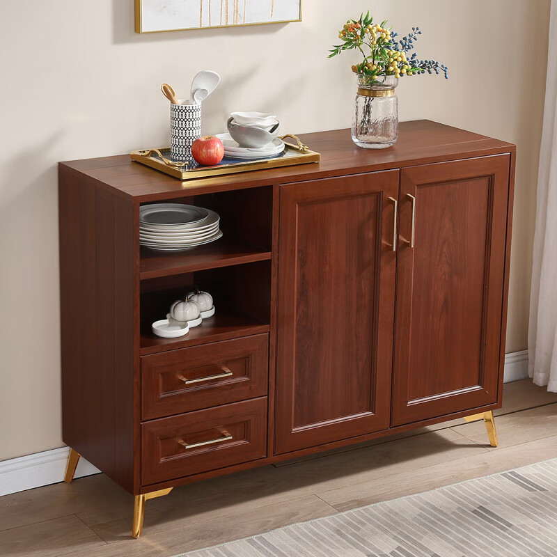 Wuyan Chinese style all-aluminum sideboard home multi-functional kitchen cupboard storage cabinet wine cabinet waterproof sun protection balcony cabinet length 220 width 40 height 100CM X walnut single door