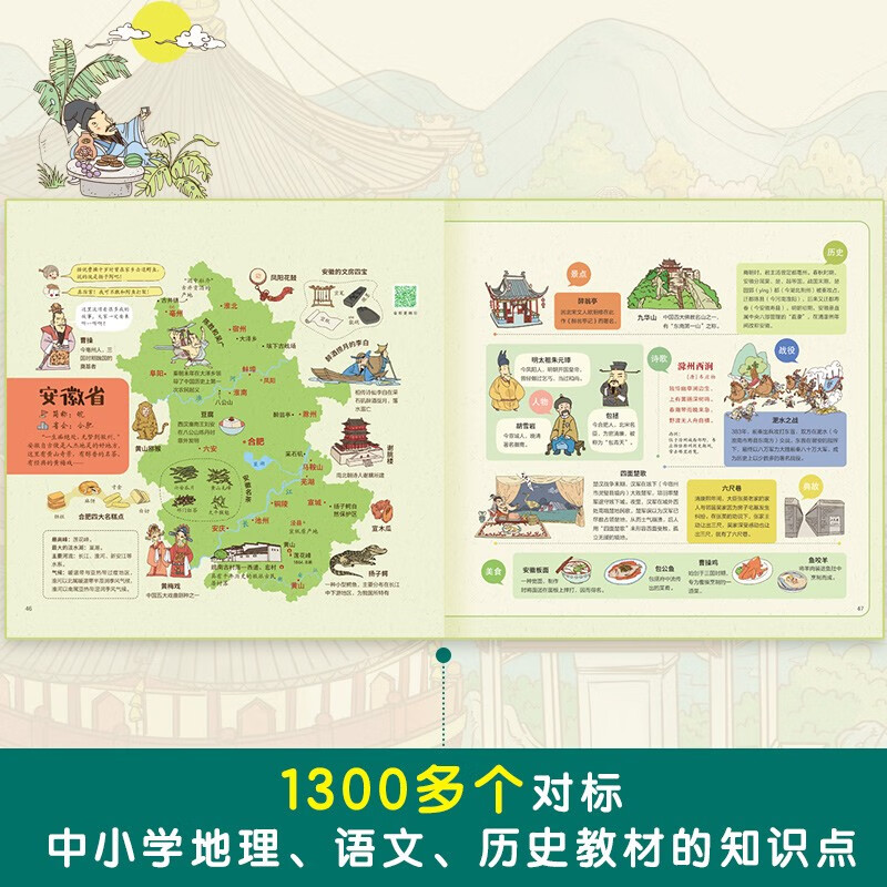 Chinese Geography for children aged 5-12 years old (set of 3 volumes) 43 hand-drawn maps, Chinese geography and humanities encyclopedia knowledge picture book for children