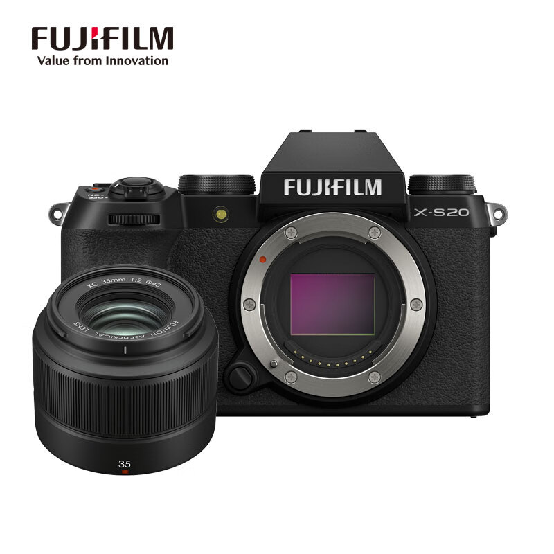 99% new Fuji X-S20 mirrorless camera XC35 lens AI smart focus 750 shots enhanced battery life new Vlog mode highly portable and high performance