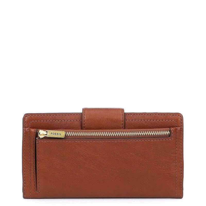 Fossil/Fossil Women's Wallet Two-fold Long Leather Portable Business Daily 5473328 Luxury Trendy Brand Brown