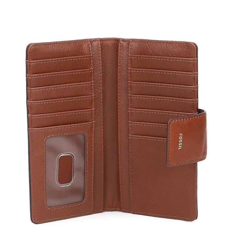 Fossil/Fossil Women's Wallet Two-fold Long Leather Portable Business Daily 5473328 Luxury Trendy Brand Brown