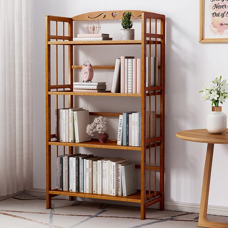 Anya bookshelf floor-standing 127cm multi-layer bamboo simple bookcase storage rack storage storage rack 4 layers 50
