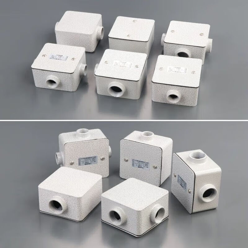 Type 86 Aluminum Alloy Square Wiring Box Exposed and Concealed Threading Switch Bottom Box H50 Three-Proof Type 86 DN20 (3/4 Six Points) One Pass