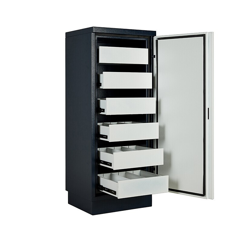 Yueyue Shang Anti-magnetic cabinet 4-drawer mechanical lock disk fire-proof and moisture-proof anti-magnetic safe anti-magnetic information safety cabinet 525*480*1100MM YYS-FCG-018