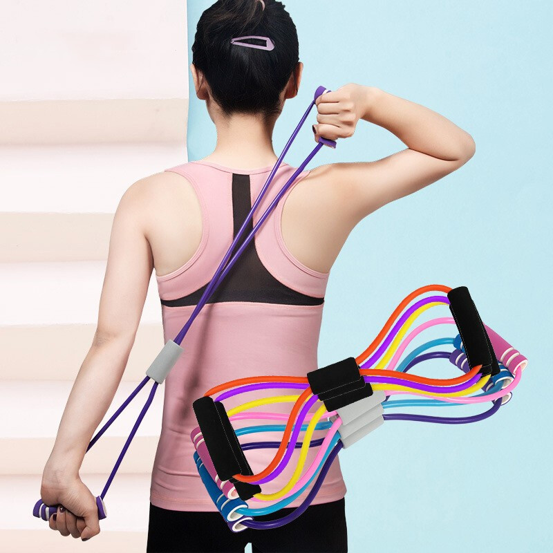 Pull it off and replace it with a new one. PsiFeng 8-figure tension back training elastic band multi-functional fitness elastic band for home shoulder and neck fitness equipment to exercise arms and slim back. Mixed hair. Random colors.