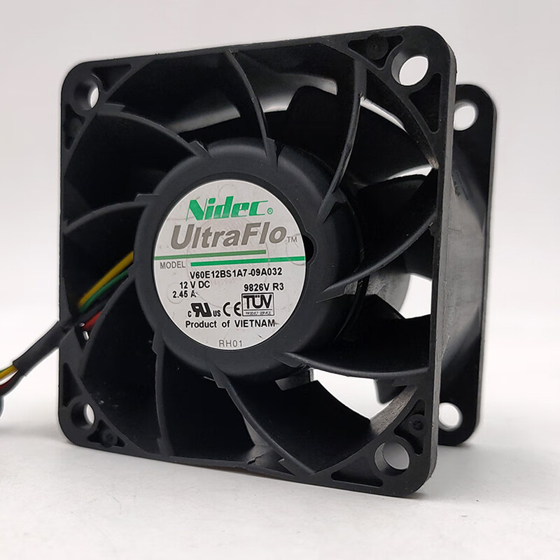 Ba Gang Nidec 12V2.45A6038 V60E12BS1A7-09A032 6 cm PWM speed adjustable server fan 4-pin motherboard 6p server interface
