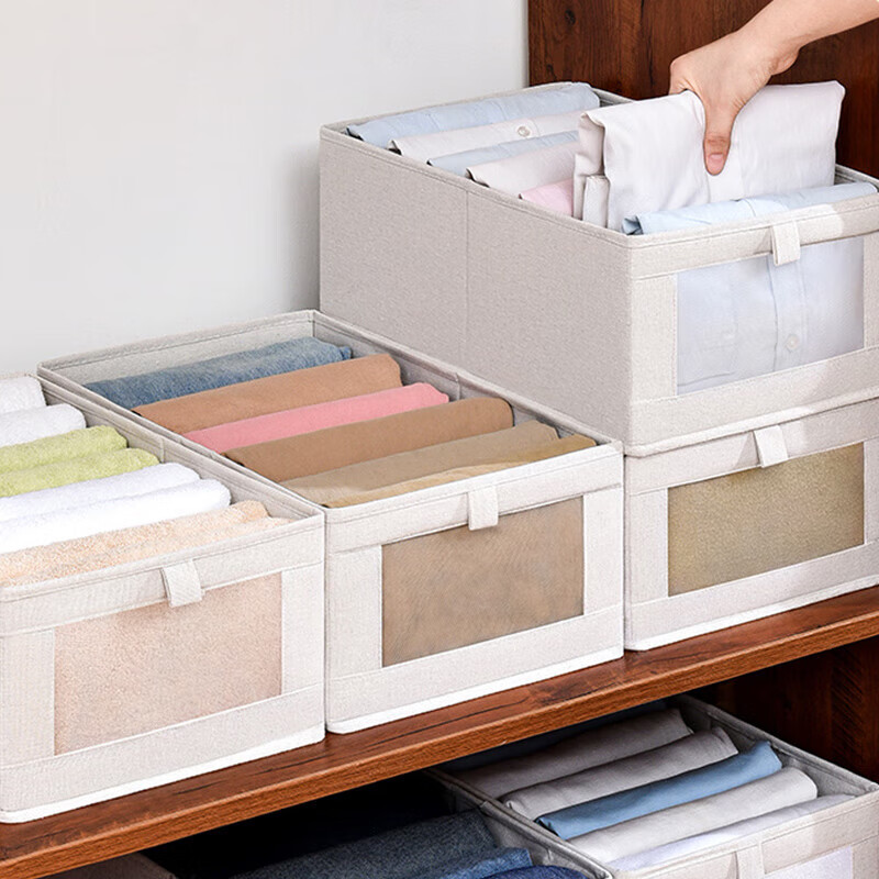 Camellia Foldable Storage Box Fabric Clothing Storage Box Drawer Wardrobe Clothes Storage Box