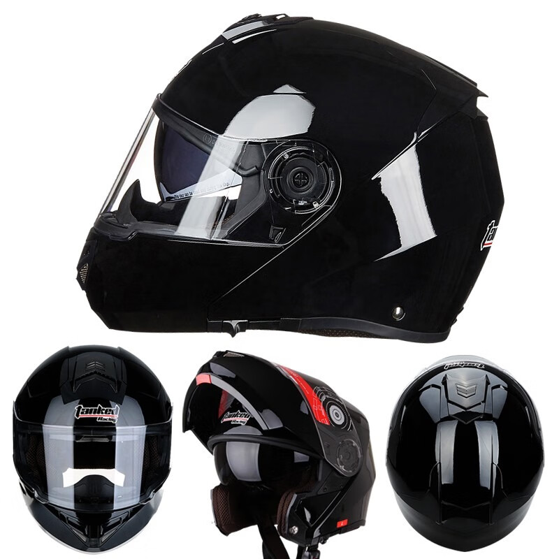 Tank motorcycle helmet T270 open-face helmet 3C certified double lens all-season riding helmet black 2XL
