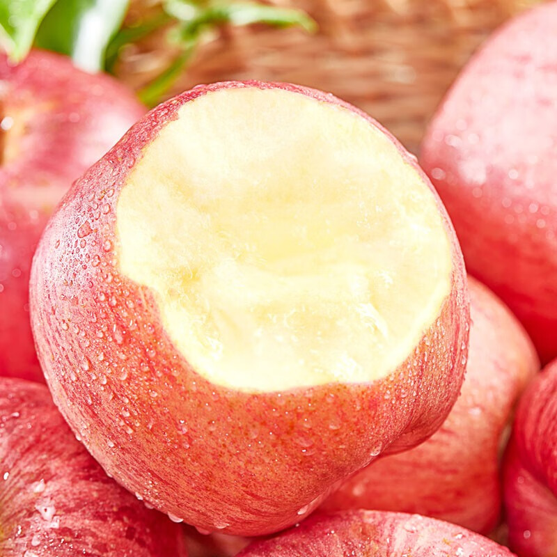 Sweet and drunk Yantai apple Qixia red Fuji fresh fruit fresh Shandong specialty crispy sweet whole box flat fruit gift box gift net weight 5 pounds 85mm