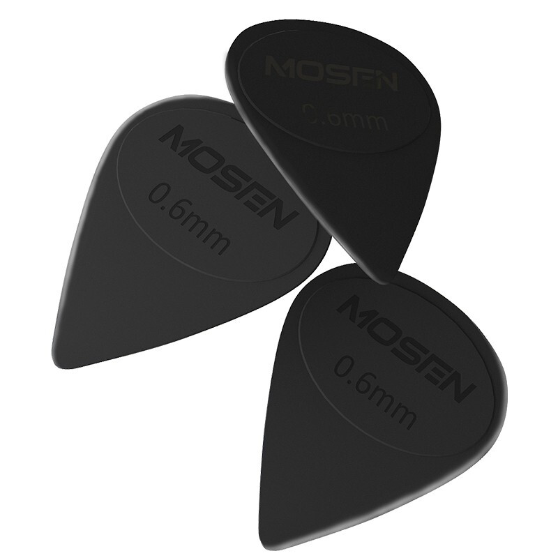 MOSEN B01 guitar picks, flexible matte black, standard thickness 0.6 mm, original picks, 10 pieces